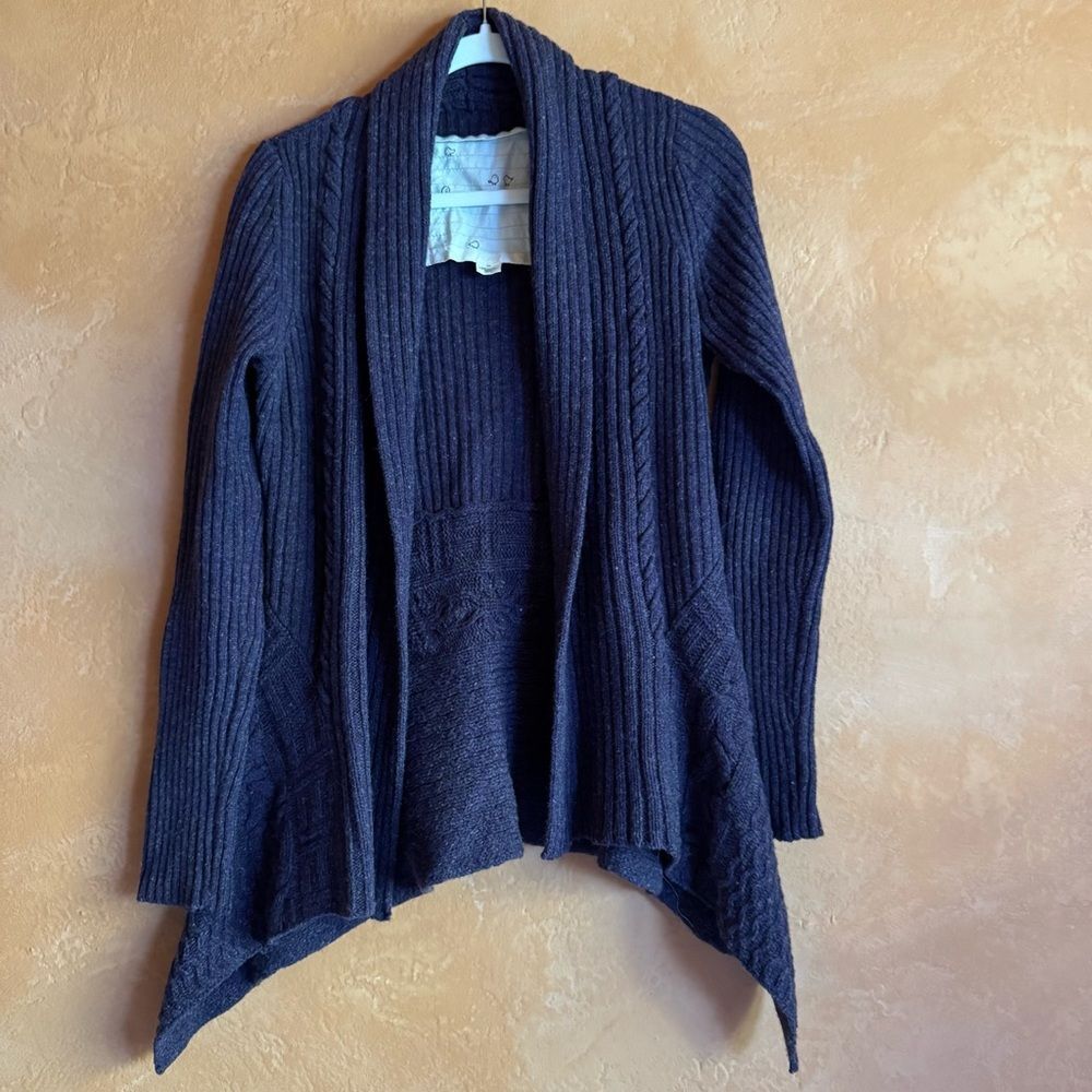 Anthropologie Birds on a Wire Wool Blend Open Cardigan Small